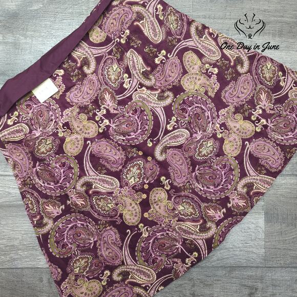 St. John's Bay Petite Wine Paisley Swirl Skirt Size 12P - Picture 5 of 5